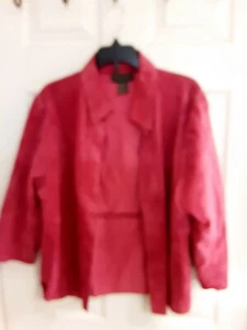 OUTFIT JPR Petite Jacket, Women's Size Medium Pink Leather Open, Unlined EUC  - Picture 1 of 3