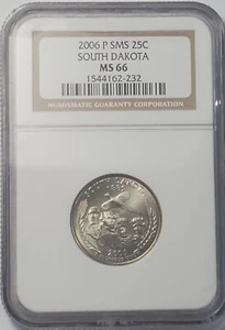 25 Cent NGC Certified MS 66 2006 P SMS South Dakota State Quarter - Picture 1 of 3