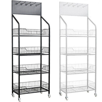 Retail Display Rack Stand Metal Snack Candy Display Cart With Wheels • 145.99$