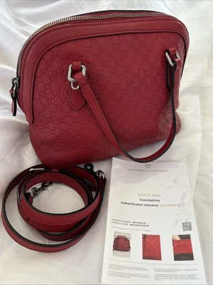 Сумка через плечо Gucci Microguccissima Mini Dome: красная - Изображение 1 из 4