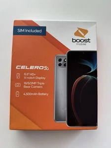 Smartphone Boost Mobile Celero 2.0 5G, 6.5” HD+, 64GB, 16MP, Prepago - SELLADO - Imagen 1 de 3