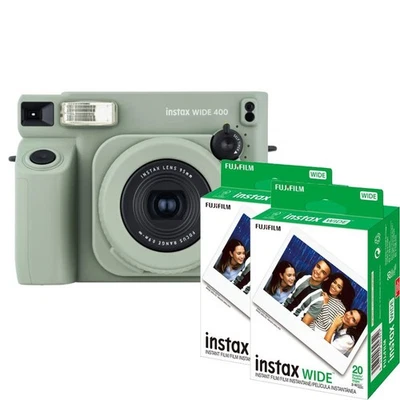 Fujifilm INSTAX Wide 400 Instant Camera Green + 40 Prints Instant Wide Film - Image 1 of 4