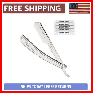 SRX Stainless Steel Straight Edge Razor with 5  Blades for Professionals - Picture 1 of 10