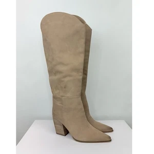 Nuovi stivali Steve Madden Croft a punta taupe tacco alto western scamosciati 9,5 - Foto 1 di 11