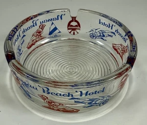 Vintage Nassau Beach Hotel Ashtray Bahamas 3.5” Glass Surfing Sailing Beach - Picture 1 of 5