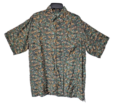 Vintage 80’s-90’s ROBERT STOCK shirt men's size L abstract 100% silk button up - Imagem 1 de 4