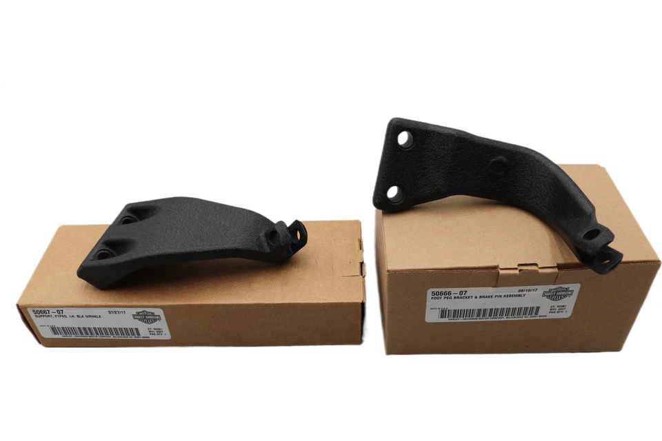 50667-07 50666-07 全新原始设备制造商 2007-2017 Harley-Davidson DYNA FOOTPEG MOUNTS 一对 — 第 1/4 张图片