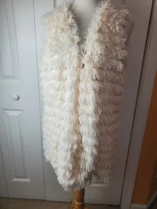 Glitzernde Girlz Damen Boutique Kunstfell Weste XL vorne offen elfenbein - Bild 1 von 12