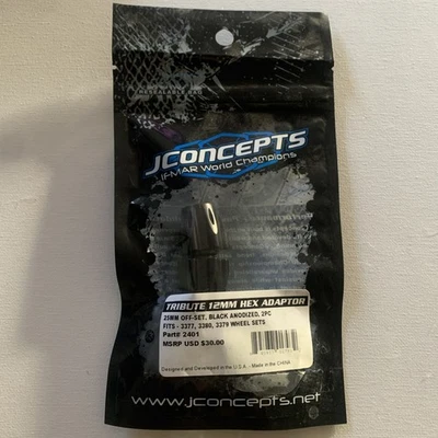 JConcepts Tribute 12mm Black Anodized Hex Adapter 25mm Offset 2401 NEW - Image 1 of 3