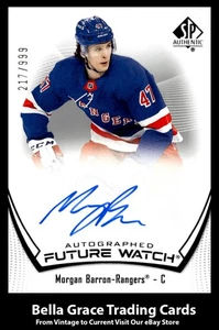 2021-22 SP Authentic Morgan Barron #115 New York Rangers Rookie Auto /999 NHL - Picture 1 of 2