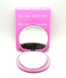 Glow Recipe You're Glowing LED Compact Magnifying Mirror 4 inch USB Charger NIB - Picture 1 of 10