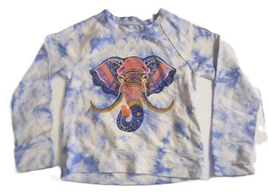 Mudd Girl Tie Dye Elephant Crew Neck Sweatshirt Pullover Causal Blue Sz 7/8 G001 - Picture 1 of 4
