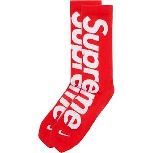 Brand New Original Supreme Mens Nike Lightweight Crew Socks - Red - FREE SHIP - Picture 1 of 4