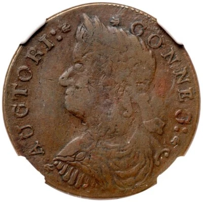 1787 M 37.4-k.1 R-3 NGC VF 30 Connecticut Colonial Copper Coin - Image 1 of 3