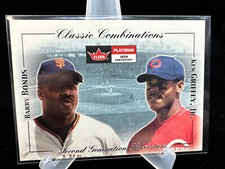 KEN GRIFFEY JR BARRY BONDS 2001 FLEER PLATINUM CLASSIC COMBINATIONS #d 0876/1000