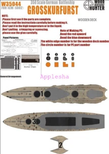 Hunter 1/350 W35044 Wood deck Imperial German Grosskurfurst for ICM Top quality - Picture 1 of 1