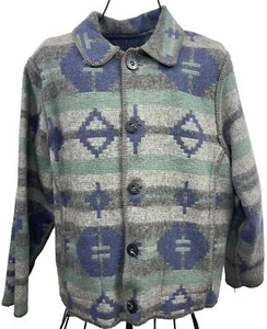 VTG Woolrich Reversible XL Southwest Aztec Tribal  Wool Jacket Coat  Sweater USA - Picture 1 of 16