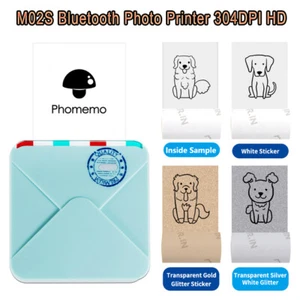 Phomemo M02S Mini Printer Thermal 300DPI HD Photo Portable Printer Wireless LOT - Picture 1 of 20