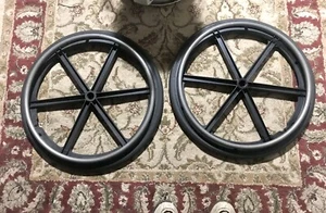 2 Wheelchair Rear Wheels Hand Driven From A Quickie XI Chair Missing Bearing - Picture 1 of 10