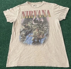 Nirvana Unplugged Beige Unisex Size Medium T Shirt See Pics Read - Picture 1 of 6