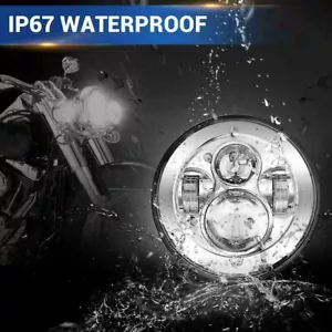 7" 300W Round LED Headlight Head Light Front For Harley Softail Models 1991-2013 - Foto 1 di 12