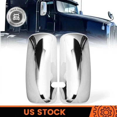 Chrome Door Mirror Cover Pair For KENWORTH T660 T600 T370 T270 T800 Left & Right Foto 1 de 4