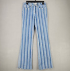 Shyanne Flared Jeans Womens 31 Blue Striped Country Denim High Rise Cowgirl Chic
