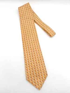 ๐บ๐ฒ Ike Behar Silk Tie Made In USA 58x3.5 Orange Geometric - Picture 1 of 4