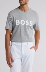T-shirt grafica logo Hugo Boss taglia 3XL (XXXL) B-Tiburt 354 D grigio/bianco - Foto 1 di 11