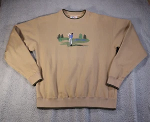 Vintage 90er Golf besticktes Sweatshirt Erwachsene L beige Rundhalsausschnitt M&C Sportswear Retro - Bild 1 von 8