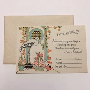 Unused Vintage Art Deco Greeting Card~Birth Announcement~1920s~Cincinnati Art - Bild 1 von 6