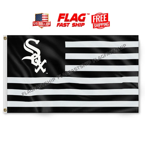 Chicago White Sox USA Flag 3x5 FT Man Cave Banner New Flags FREE Shipping Cover