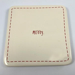Rae Dunn Merry Artisan Collection Magenta Untersetzer Kochplatte 6x6" Weihnachten Rot - Bild 1 von 2