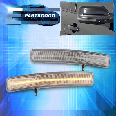 For 11-19 Ford Explorer Clear Sequential LED Side Mirror Turn Signal Lights Pair - Image 1 of 4