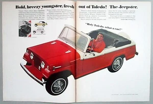 1967 Jeep Jeepster Convertible Original 2-Page Color Print Ad - Picture 1 of 1