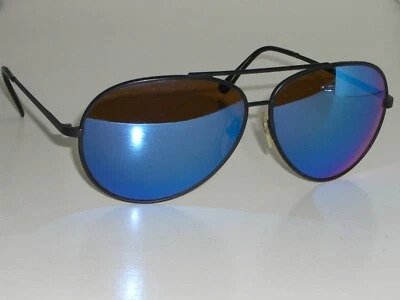 GAFAS DE SOL AVIADOR GRANDES VINTAGE REVO AZUL ESPEJADO COLOR MARRÓN CRISTAL NEGRO Foto 1 de 4