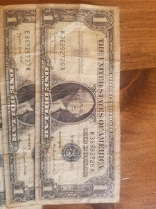 1957 silver certificates blue seal dollar bills - Picture 1 of 4