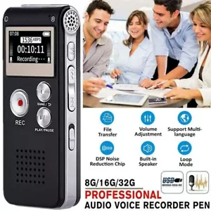 More details for digital voice recorder dictaphone audio sound recorder mini small mp3 player 8g