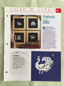 Schema punto croce Ricamo Profondo blu quadri animale - Foto 1 di 1