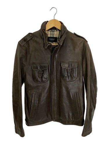 BURBERRY BLACK LABEL LEATHER JACKET BLUSON L Marrone BMP65 309 57