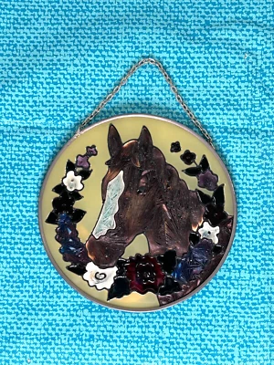 Joan Baker De Colección Cabeza de Caballo Western Suncatcher 4.5" Redondo - 1991 Foto 1 de 4