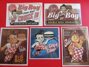 Bob's Big Boy, Original Double Deck Hamburgers Lot of 5 Magnets, Old & New, Nice - Picture 1 of 7