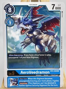 ENG. BLUE AEROVEEDRAMON BT2-028R Digimon Card Game 2021 1.5 FOIL ACC - Imagen 1 de 2