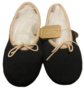 Nordstrom Lingerie Luxe Cashmere Slippers Black Tan Bow XL NWT Holiday Gift - Picture 1 of 12