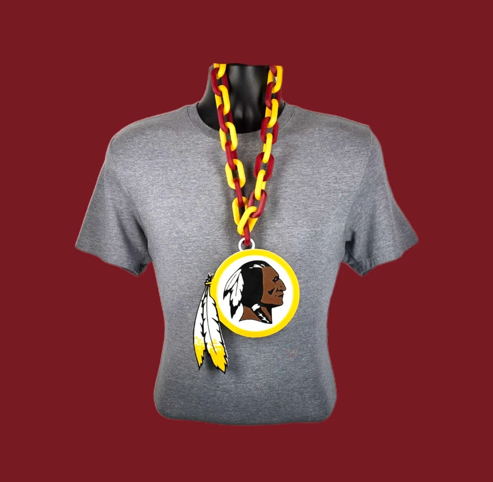 Washington Redskins Commanders Fan Chain Colgante Collar NFL Fútbol Hombre Cueva Foto 1 de 1