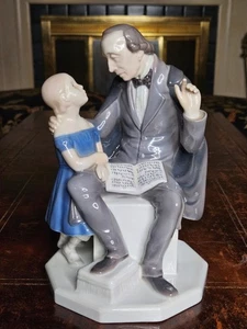 Bing & Grondahl 2037 B&G Hans Christian Andersen Reading to A Little Girl - Picture 1 of 14