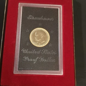 1974 S Eisenhower  SILVER Dollar Proof Coin US Mint Brown Box OGP-TONED🔥 NICE! - Picture 1 of 5