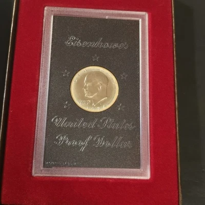 1974 S Eisenhower  SILVER Dollar Proof Coin US Mint Brown Box OGP-TONED🔥 NICE! - Image 1 of 4