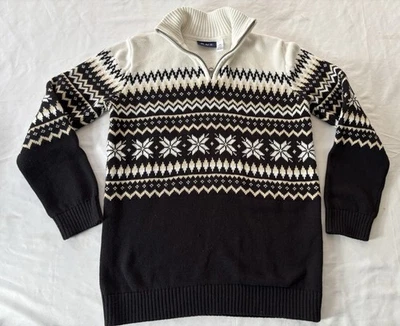 Suéter THE CHILDRENS PLACE Niños 16 XXL Fair Isle Cuello Simulado L/S Blanco Negro Usado en Excelente Condición Foto 1 de 4