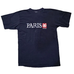 Vintage 90s Paris France T-Shirt Blue Size M Classic Retro European - Picture 1 of 5